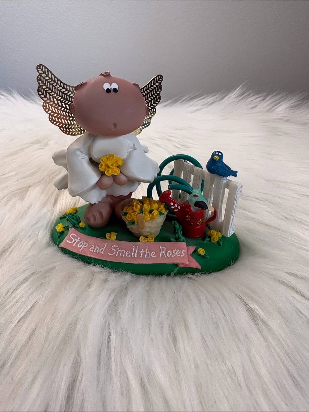 (195)Vintage Russ Berrie Garden Angel Figurine “Angel Cheeks”